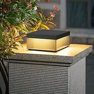 Outdoor Post Lights Retro Outdoor LED Deck Fence Cap Light for Patio Garden Decoration Fence Lights Warm White Stainless Steel Black Exterior Pillar 110-240V Lightinthebox