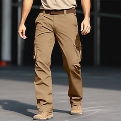 Men's Cargo Pants Cargo Trousers Trousers Hiking Pants Zipper Pocket Plain Comfort Wearable Casual Daily Holiday Fashion Black Blue Lightinthebox