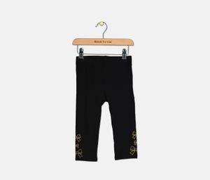 Baby Girls Bow Border Leggings  Black