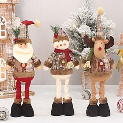 Christmas Dolls Tree Decor New Year Ornament Reindeer Snowman Santa Claus Standing Doll Navidad Decoration Merry Christmas Lightinthebox