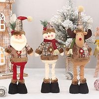 Christmas Dolls Tree Decor New Year Ornament Reindeer Snowman Santa Claus Standing Doll Navidad Decoration Merry Christmas Lightinthebox - thumbnail