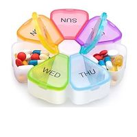 7-compartment Plastic Round Rainbow Pill Box Plastic Multi-function Travel Pill Box miniinthebox - thumbnail