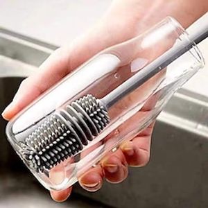 1Pc Cup Washing Artifact Cup Brush No Dead Corner Household Long Handle Silicone Milk Bottle Brush Cup Artifact Tea Cup Brush miniinthebox