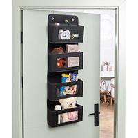 Over-the-Door Hanging Organizer with 4 Large Pockets - Wall-Mounted Fabric Storage Unit with Transparent PVC Window and 2 Large Metal Hooks, Ideal for Closet, Bathroom, Nursery, Bedroom, Dorm Room Organization Lightinthebox