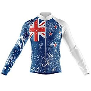21Grams Men's Long Sleeve Cycling Jersey Spandex Blue Stars UK Bike Top Mountain Bike MTB Road Bike Cycling Quick Dry Moisture Wicking Sports Clothing Apparel  Athleisure Lightinthebox