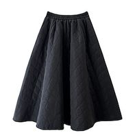 Women's Skirt A Line Swing Midi Black Green Beige Coffee Skirts Winter Pocket Fashion Casual Street Daily One-Size miniinthebox - thumbnail