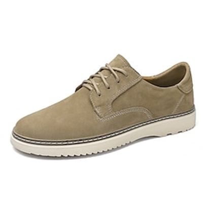 Men's Oxfords Derby Shoes Retro Dress Shoes Walking Business Casual Wedding Party  Evening Leather Comfortable Booties  Ankle Boots Loafer Sand color khaki Spring Fall Lightinthebox