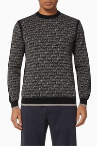 EA Text Jacquard Knit Sweater