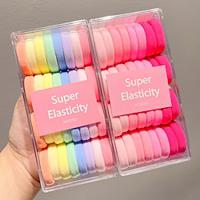 Children's Colored Hair Loop, Large Size, Not Harmful To Hair, High Ponytail Hair Rope, Tied Headband, Durable, High Elastic Rubber Band Leather Cover For Girls Lightinthebox