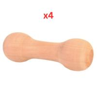 Trixie Wooden Rounded Retrieving Dumbbell For Dogs 125g (Pack Of 4)