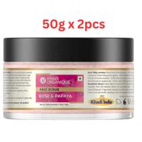 Khadi Organique Rose & papaya face scrub 50g (Pack Of 2)