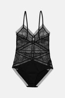 Womens Endless Lace Bodysuit  Black - thumbnail