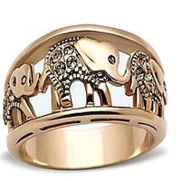 1PC Ring For Couple's Holiday Date Rose Gold Plated Hollow Out Elephant Animal Lightinthebox - thumbnail
