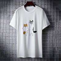 Men's Tee T shirt Hot Stamping Dog Graphic Prints Animal Print Short Sleeve Casual Tops 100% Cotton Basic Designer Big and Tall White Lightinthebox - thumbnail