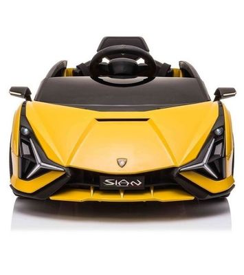 Megastar Licensed Lamborghini Prime Sian 12V Roadster Carbon Fiber Textured Motorized Toy Car - Yellow (UAE Delivery Only)