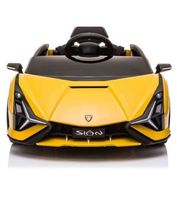 Megastar Licensed Lamborghini Prime Sian 12V Roadster Carbon Fiber Textured Motorized Toy Car - Yellow (UAE Delivery Only)