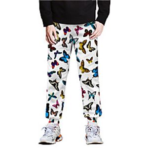 Men's Fashion Streetwear Jogger Sweatpants Trousers Elastic Drawstring Design Print Pants Casual Daily Micro-elastic Graphic Butterfly Breathable Soft Mid Waist White S M L XL XXL miniinthebox