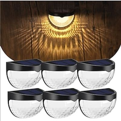 Rondom Solar 6led Semi-circular Fence Light Outdoor Light And Shadow Small Night Light Black And White Wall Light Patch Water Droplet Staircase Light Lightinthebox