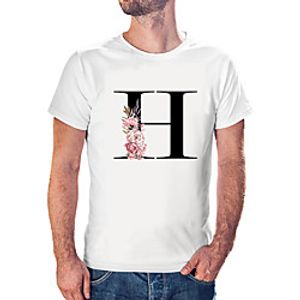 Men's Unisex Tee T shirt Hot Stamping Graphic Prints Letter Plus Size Print Short Sleeve Casual Tops Cotton Basic Fashion Designer Big and Tall White Wine Black Lightinthebox