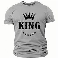 Crown King Black Red Army Green T shirt Tee Men's Graphic Cotton Blend Shirt Sports Classic Shirt Short Sleeve Comfortable Tee Street Holiday Summer Fashion Designer Clothing S M L XL XXL XXXL Lightinthebox