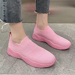 Women's Sneakers Flat Heel Round Toe Tissage Volant Solid Colored Blue Pink Gray miniinthebox
