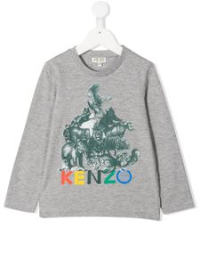Kenzo Kids animal print T-shirt - Grey
