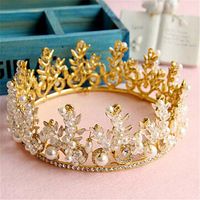 Bride Rhinestone Crystal Pearl Crown Tiara Headband Jewelry Queen Headpiece Wedding Accessories