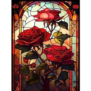 1pc Floral DIY Diamond Painting Glass Crystal Painted Rose Diamond Painting Handcraft Home Gift Without Frame miniinthebox