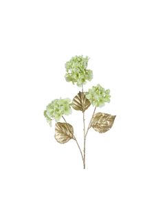 Kaemingk Decoris Hydrangea On Stem Polyester with Matt Gold Champange Leaf Green