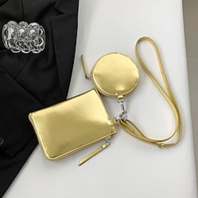 Women's Crossbody Bag Bag Set PU Leather Daily Large Capacity Lightweight Solid Color Silver Black Blue miniinthebox Women's Crossbody Bag Bag Set PU Leather Daily Large Capacity Lightweight Solid Color Silver Black Blue miniinthebox