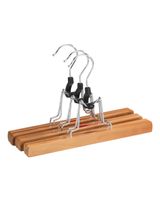 Wenko Trouser Clamping Hanger Pack of 3 Wood Natural