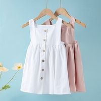 Summer Girls' Dress,  Solid Color Pleated Sleeveless Cotton Children's Princess Dress Lightinthebox