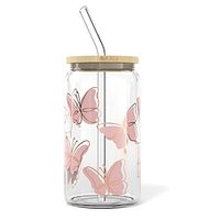 Glass Cup With Lid and Straw Juice Glass Beer Can Milk Mocha Cup Transparent Bubble Tea Cup High Borosilicate Glass Lightinthebox - thumbnail