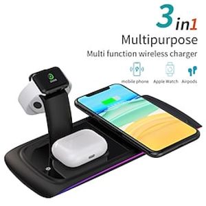 3 IN 1 Magnetic Wireless Chargers For iPhone 14 Pro Max Airpods Pro Magsafe Charger for iPhone 13 12 Pro Max Apple Watch Charger Lightinthebox