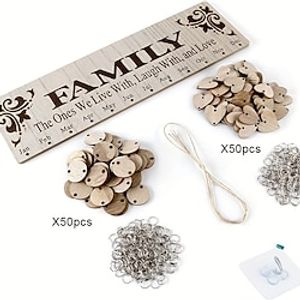 Gifts for Mom Grandma to Remember Everyone's Birthday Wooden Family Birthday Reminder Calendar Plaque with 100 Wood Tags Wall Hanging Unique Presents Ideas from Daughter Son Lightinthebox