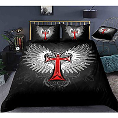 Easter Cross 3-Piece Duvet Cover Set Hotel Bedding Sets Comforter Cover with Soft Lightweight Microfiber, Include 1 Duvet Cover, 2 Pillowcases for DoubleQueenKing(1 Pillowcase for TwinSingle) Lightinthebox