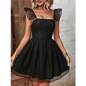 Women's Black Dress Party Dress Cocktail Dress Midi Dress Black Sleeveless Pure Color Ruched Spring Fall Winter Spaghetti Strap Fashion Winter Dress Wedding Guest Birthday 2023 S M L XL Lightinthebox