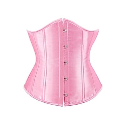 Women's Pink Corsets Shapewear Pure Color Corsets Party Christmas Date Satin Breathable Sleeveless Backless Summer Spring Black White Lightinthebox
