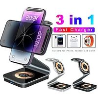 Magnetic 3 in 1 Wireless Charger Stand for iPhone 14 13 12 Pro Max Mini 15W Wireless Charging Station for Apple Watch AirPods miniinthebox - thumbnail