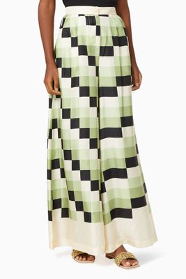 Louis Vienna Wide-Leg Culottes in Silk Twill Louis Vienna Wide-Leg Culottes in Silk Twill