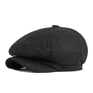 Men's Hat Beret Hat Black Dark Gray Gray Outdoor Street Daily Adjustable Buckle Pure Color Windproof Warm Breathable Lightinthebox