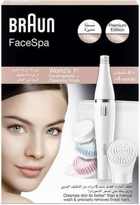 Braun Facespa Facial Epilator & Cleanser With 3 Beauty Brushes For Women White - Face 851