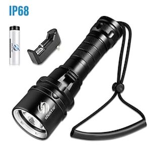 LED Flashlights Super Bright Diving Flashlight IP68 Highest Waterproof Rating Professional Diving Light Powered by 18650 Battery With Hand Rope miniinthebox