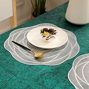 Valentine's Exclusive Rose Shaped Pvc Hollow Dining Mat Christmas Party Table Mat Coaster Lightinthebox