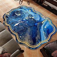 Shiny Irregular Shaped Area Rug Non Slip Door Mat Floor Mat Bedside Livingroom Bedroom Indoor Outdoor Living Room Carpet Marble Irregular Foldable Area Mat No Care Chair Mat miniinthebox - thumbnail