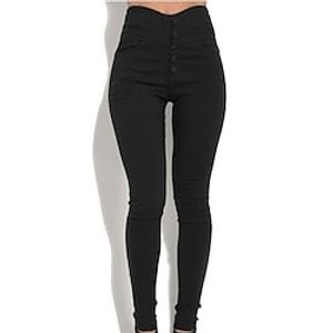 Women's Leggings Cotton Army Green Brown Black High Waist Basic Streetwear Daily Weekend Pocket Full Length Comfort Plain S M L XL XXL  Slim Lightinthebox