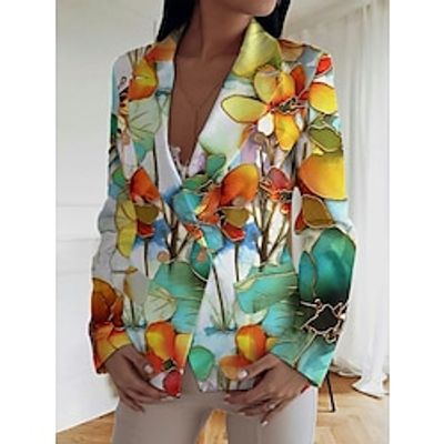 Women's Blazer Floral Print Work Office Business Blazer Suit Party Wedding Spring Jacket Outerwear Summer Lightinthebox