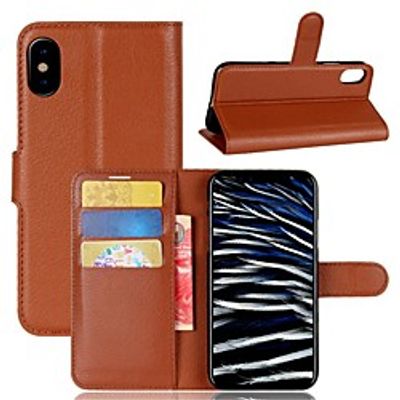 Phone Case For Apple Full Body Case iPhone X iPhone 8 Plus iPhone 8 iPhone 7 Plus iPhone 7 iPhone 6s Plus iPhone 6s iPhone 6 Plus iPhone 6 iPhone SE / 5s Wallet Card Holder Flip Solid Colored Hard PU miniinthebox