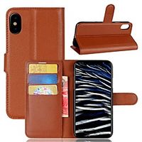 Phone Case For Apple Full Body Case iPhone X iPhone 8 Plus iPhone 8 iPhone 7 Plus iPhone 7 iPhone 6s Plus iPhone 6s iPhone 6 Plus iPhone 6 iPhone SE / 5s Wallet Card Holder Flip Solid Colored Hard PU miniinthebox - thumbnail