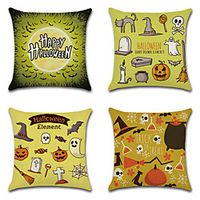 Halloween Double Side Cushion Cover 4PC Soft Decorative Square Throw Pillow Cover Cushion Case Pillowcase for Bedroom Livingroom Superior Quality Machine Washable Indoor Cushion for Sofa Couch Bed Chair Lightinthebox - thumbnail